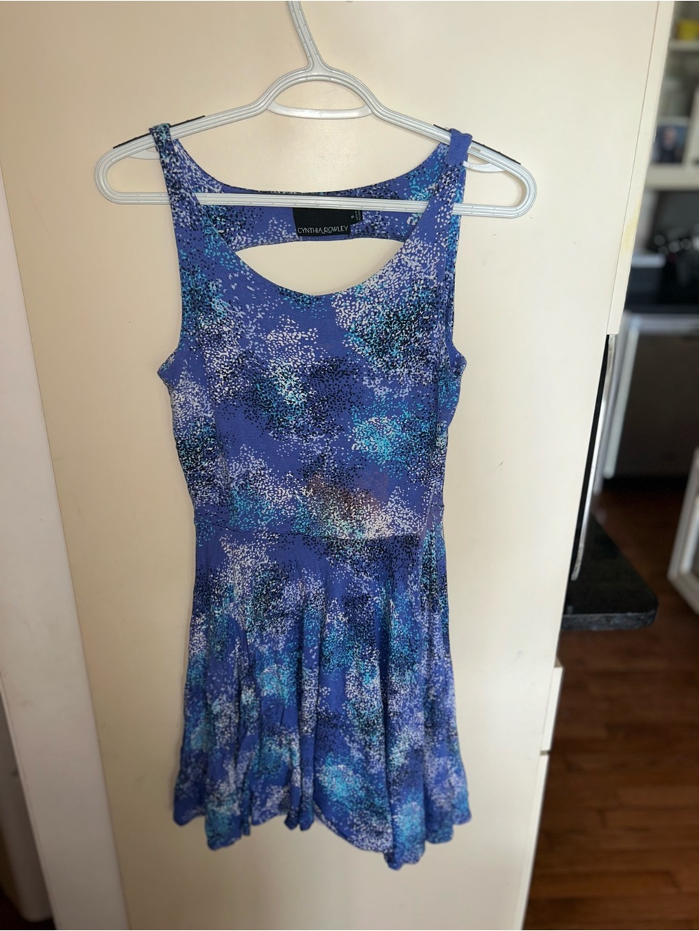 Cynthia Rowley Blue & Teal Speckled Sleeveless Fit-and-Flare Dress